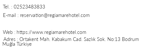 Regia Mare Beach Hotel telefon numaralar, faks, e-mail, posta adresi ve iletiim bilgileri